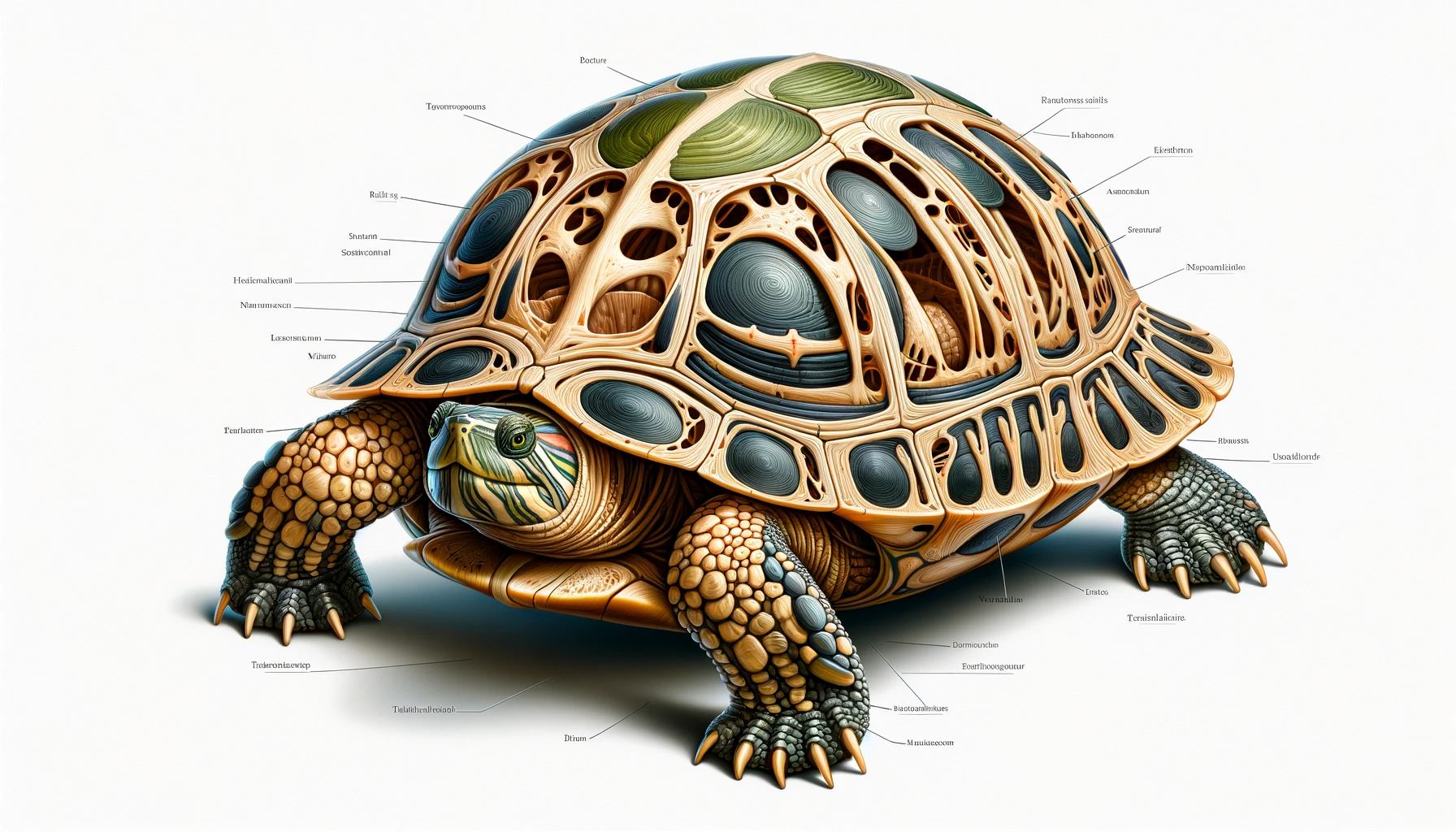 una imagen que representa con precisión médica el caparazón de una tortuga